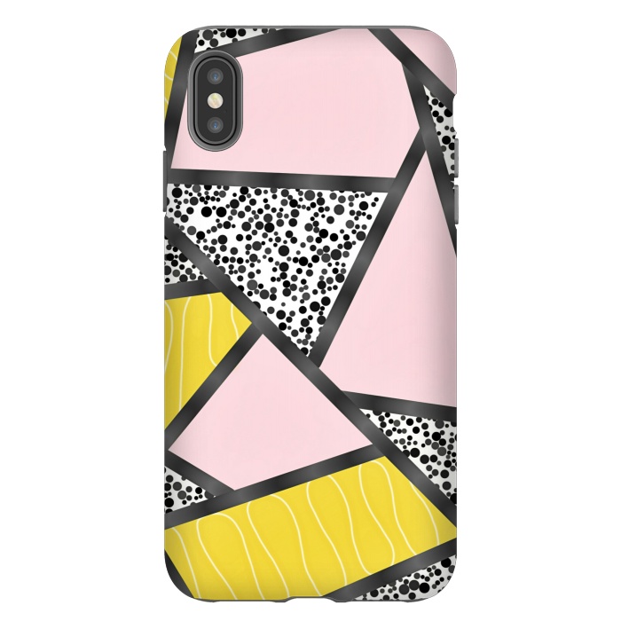 iPhone Xs Max StrongFit Geometric pink black by Jms