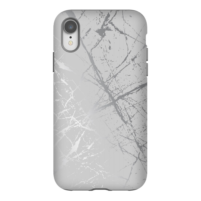 iPhone Xr StrongFit Silver Splatter 002 by Jelena Obradovic