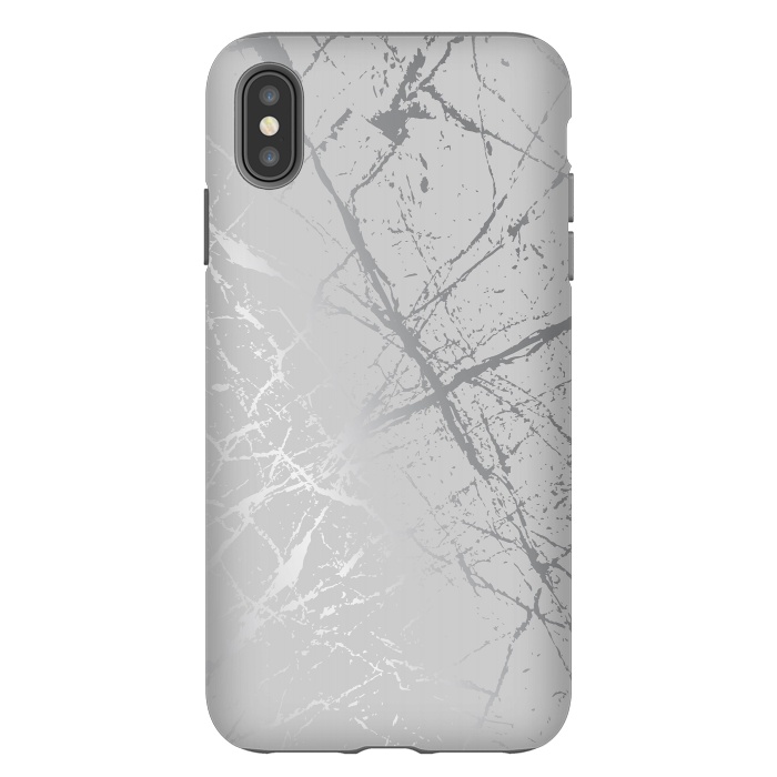 iPhone Xs Max StrongFit Silver Splatter 002 by Jelena Obradovic