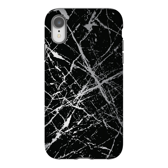 iPhone Xr StrongFit Silver Splatter 003 by Jelena Obradovic