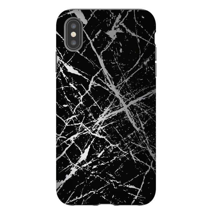 iPhone Xs Max StrongFit Silver Splatter 003 by Jelena Obradovic