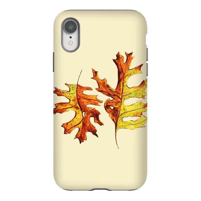 iPhone Xr StrongFit Ink Watercolor Painted Autumn Leaves Nature Lover by Boriana Giormova