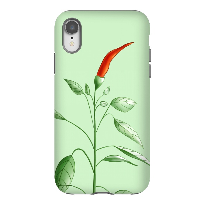iPhone Xr StrongFit Hot Chili Pepper Plant Botanical Illustration by Boriana Giormova