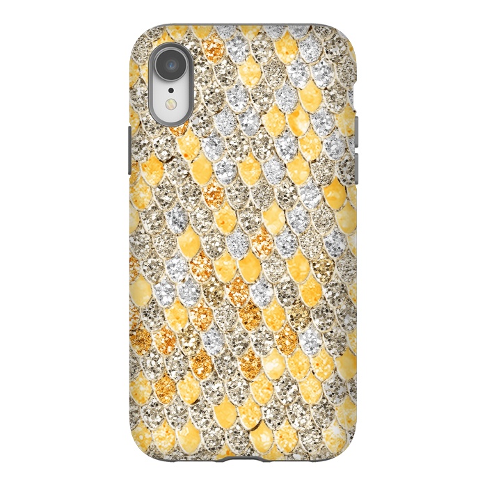 iPhone Xr StrongFit Gold and Silver Sparkling Mermaid Scales by  Utart