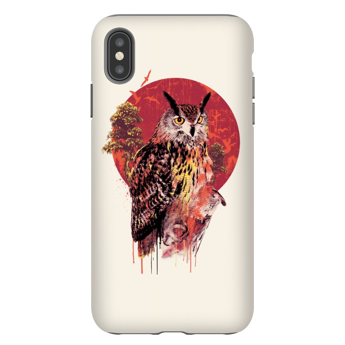 iPhone Xs Max StrongFit Owl Red by Riza Peker