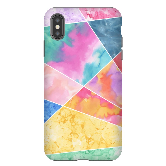 iPhone Xs Max StrongFit Watercolor Geometric by Creativeaxle
