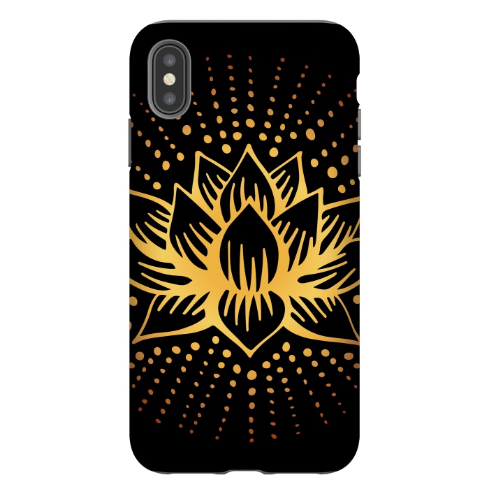 iPhone Xs Max StrongFit Golden Lotus Mandala by Majoih