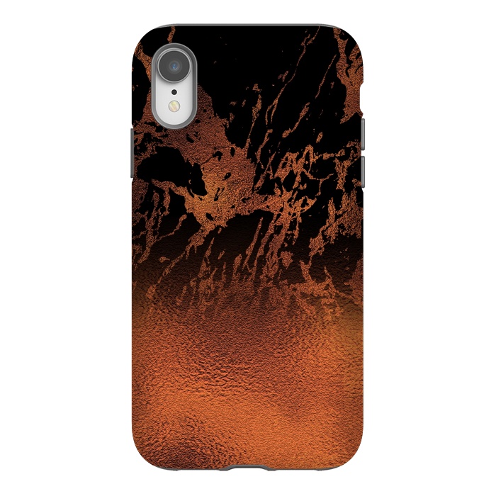 iPhone Xr StrongFit Copper Gold and Black Marble  by  Utart