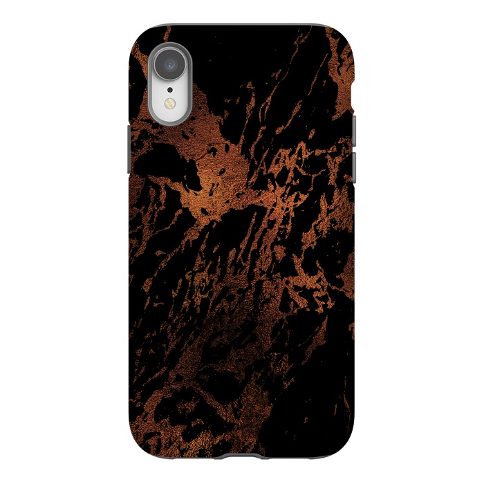 iPhone Xr StrongFit Copper Metal Veined Marble by  Utart
