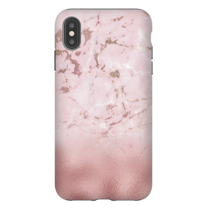 iPhone Xs Max StrongFit Rose Gold Glitter Marble Blush by  Utart