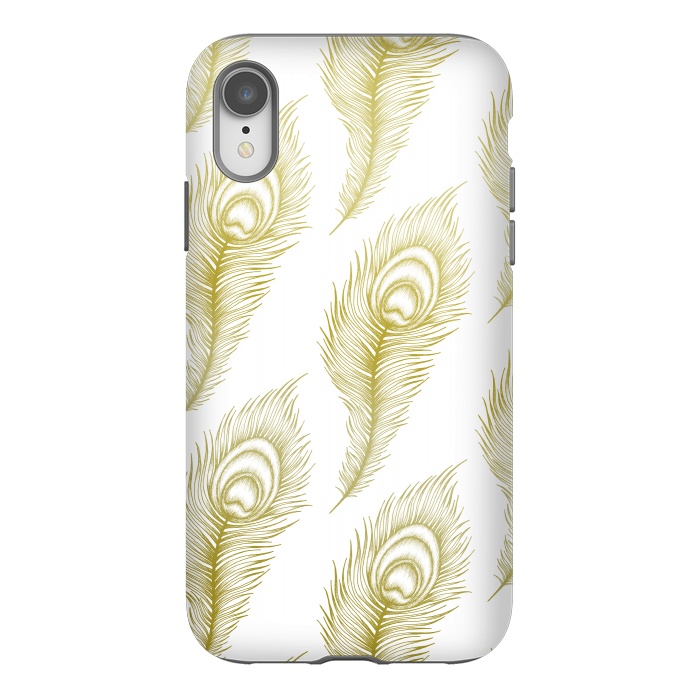 iPhone Xr StrongFit Peacock Feathers by Barlena