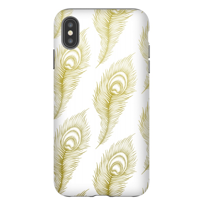 iPhone Xs Max StrongFit Peacock Feathers by Barlena