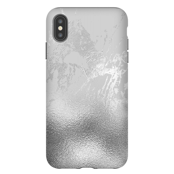 iPhone Xs Max StrongFit Silver Marble and Glitter Foil by  Utart