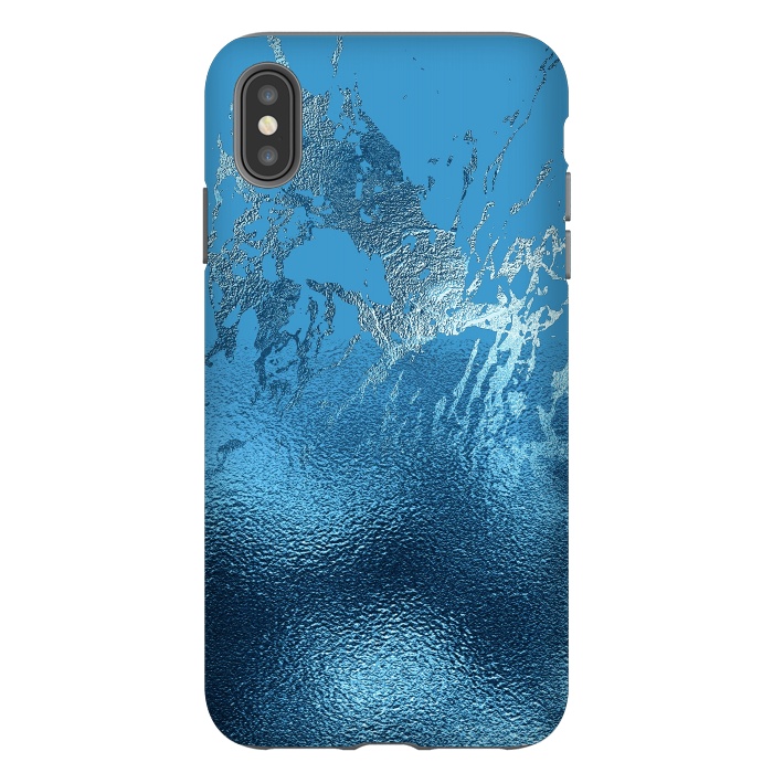 iPhone Xs Max StrongFit Blue Metal and Marble  by  Utart