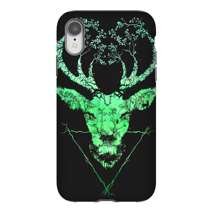 iPhone Xr StrongFit Dark Forest Deer by Sitchko