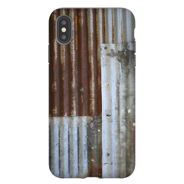 iPhone Xs Max StrongFit Rusty Corrugated Metal Patches 2 by Andrea Haase