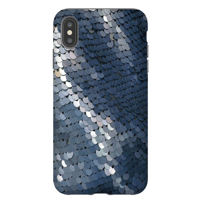 iPhone Xs Max StrongFit Shiny Blue Gray Sequins by Andrea Haase