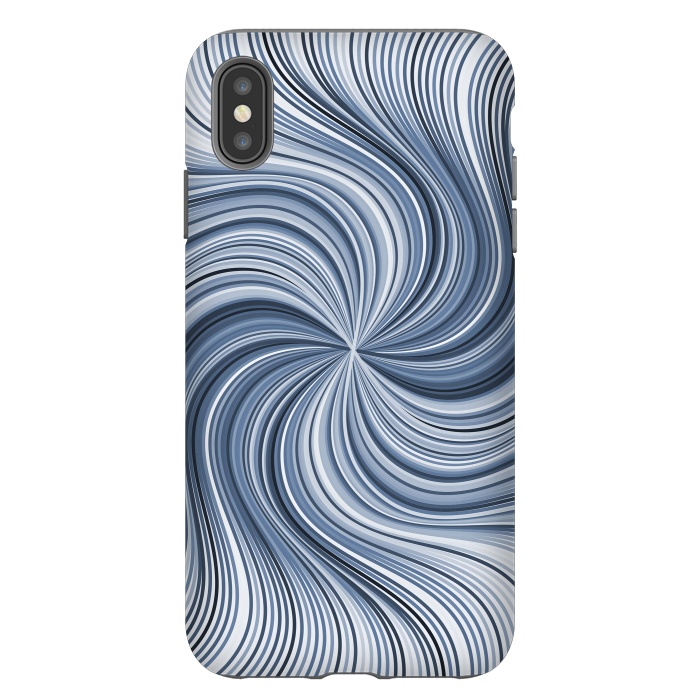 iPhone Xs Max StrongFit Abstract Wavy Lines In Shades Of Blue by Andrea Haase