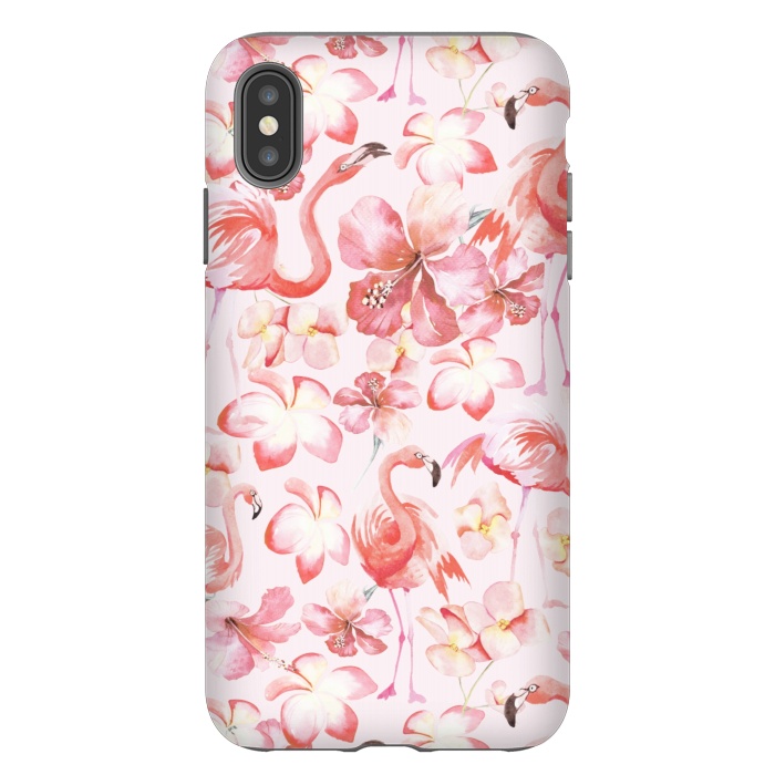 iPhone Xs Max StrongFit Pink Flamingo Aloha Dance by  Utart