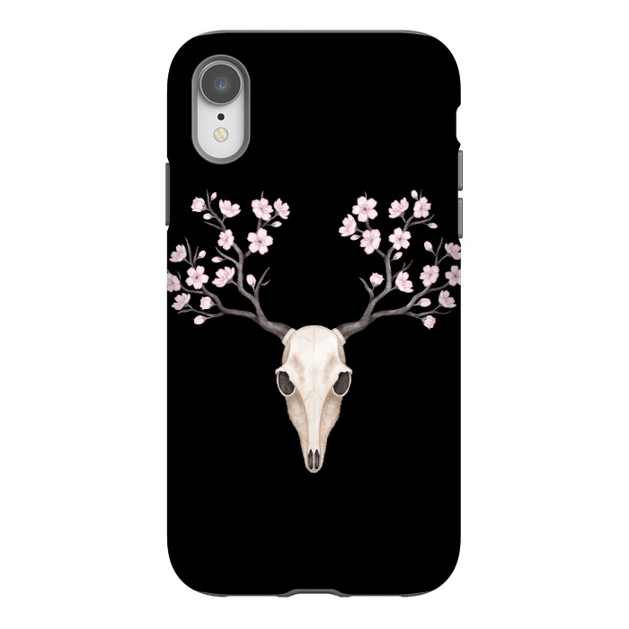 iPhone Xr StrongFit Deer skull black by Laura Nagel
