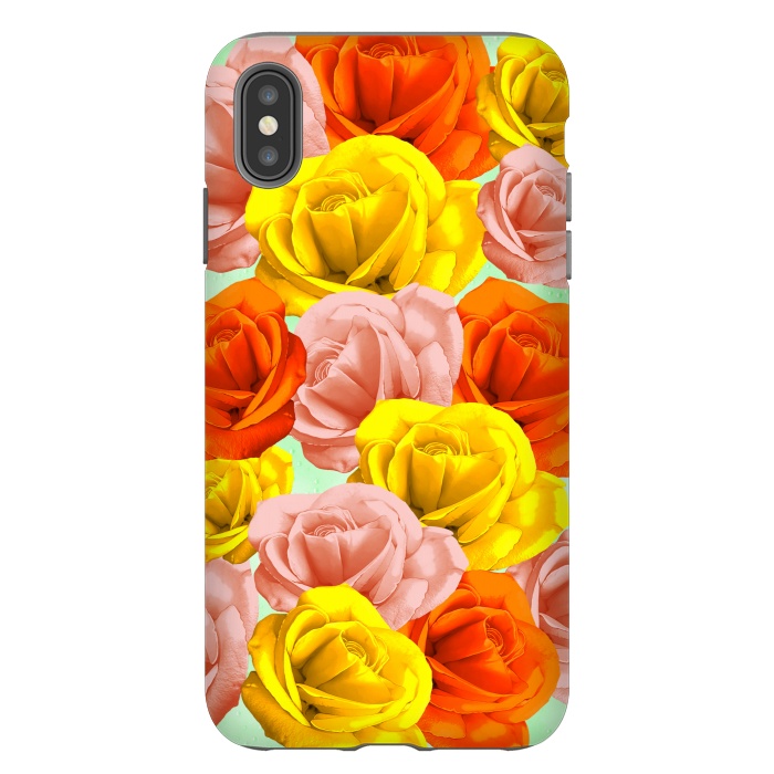 iPhone Xs Max StrongFit Roses Pastel Colors Floral Collage by BluedarkArt