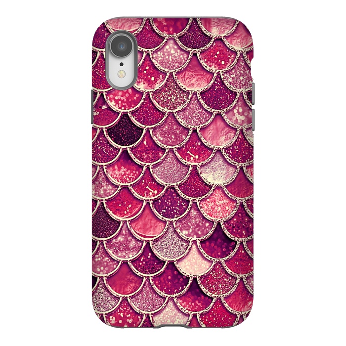 iPhone Xr StrongFit Pink and Purple Pretty Sparkling Mermaid Scales  by  Utart