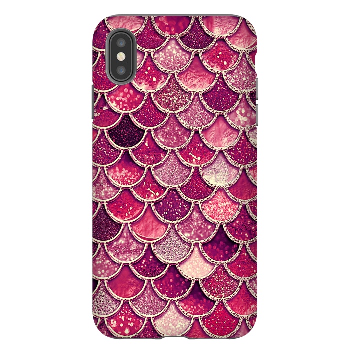 iPhone Xs Max StrongFit Pink and Purple Pretty Sparkling Mermaid Scales  by  Utart