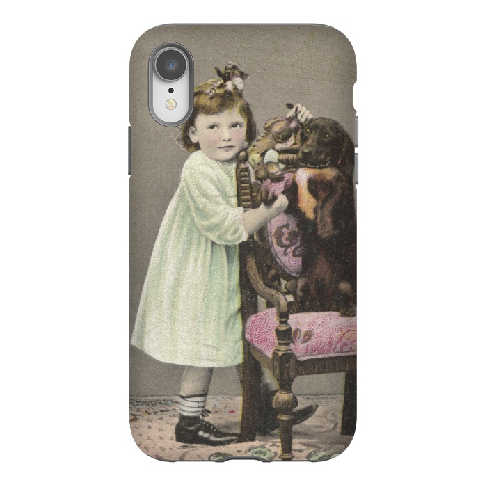 iPhone Xr StrongFit Vintage Girl With Dog by Andrea Haase