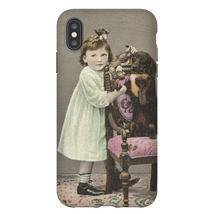 iPhone Xs Max StrongFit Vintage Girl With Dog by Andrea Haase