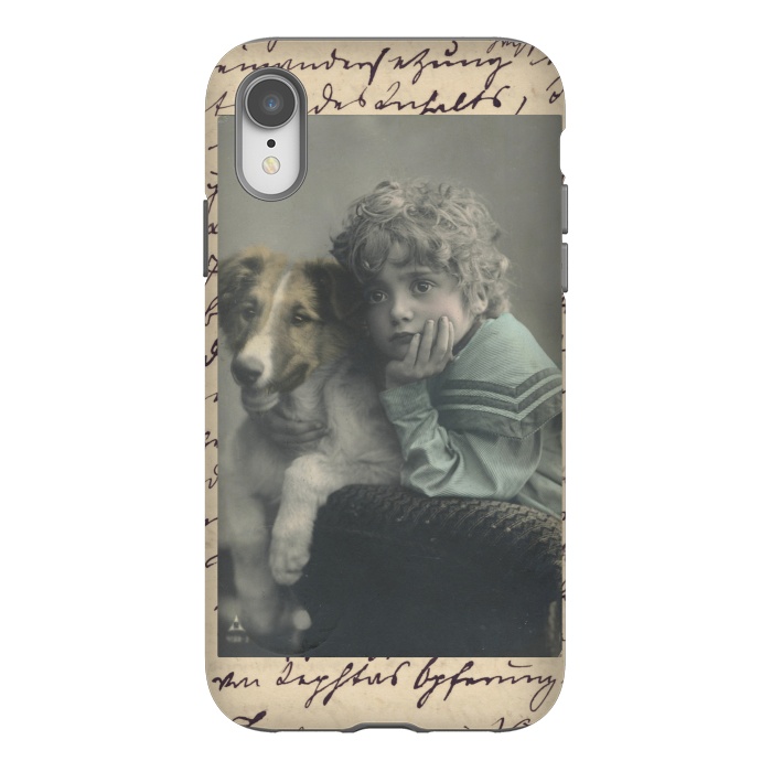 iPhone Xr StrongFit Vintage Boy With Dog by Andrea Haase