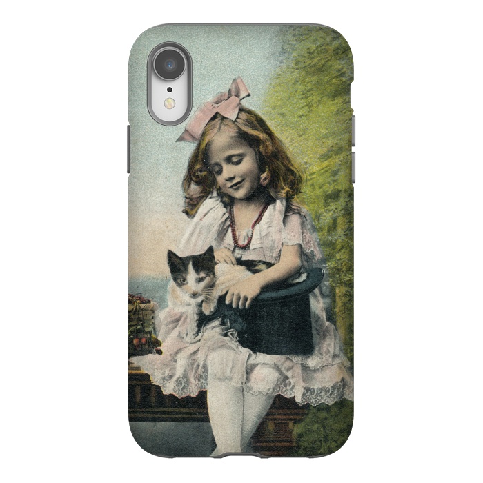 iPhone Xr StrongFit Retro Girl With Cat by Andrea Haase