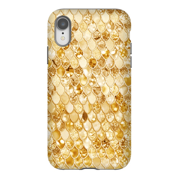iPhone Xr StrongFit Gold Mermaid Scales Pattern by  Utart