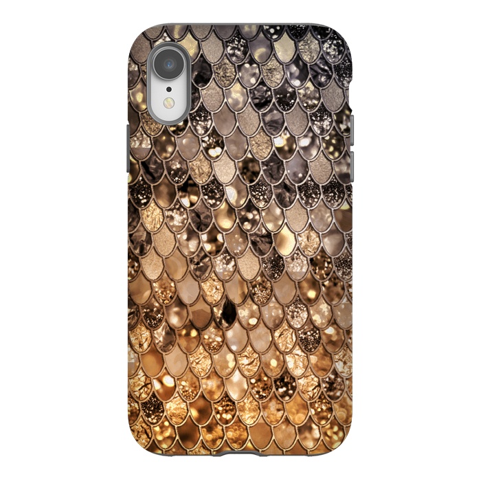 iPhone Xr StrongFit Old Gold and Bronze Mermaid Scales Pattern by  Utart