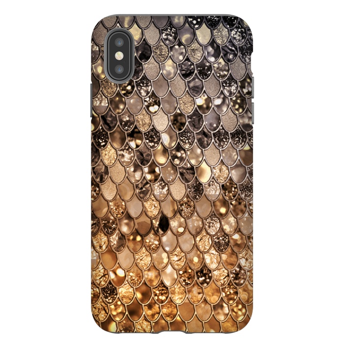 iPhone Xs Max StrongFit Old Gold and Bronze Mermaid Scales Pattern by  Utart