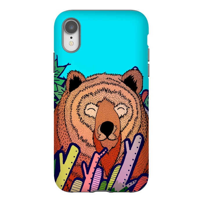 iPhone Xr StrongFit The bear in the leaves by Steve Wade (Swade)