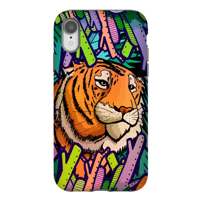 iPhone Xr StrongFit Tiger in the undergrowth  by Steve Wade (Swade)