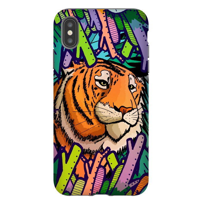 iPhone Xs Max StrongFit Tiger in the undergrowth  by Steve Wade (Swade)