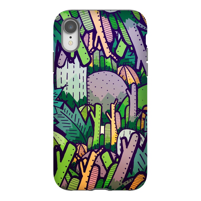 iPhone Xr StrongFit Jungle Cactus by Steve Wade (Swade)
