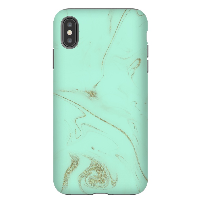 iPhone Xs Max StrongFit Elegant gold and mint marble image by InovArts