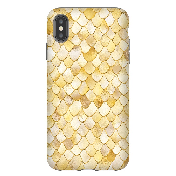 iPhone Xs Max StrongFit Gold Wonky Metal Mermaid Scales by  Utart