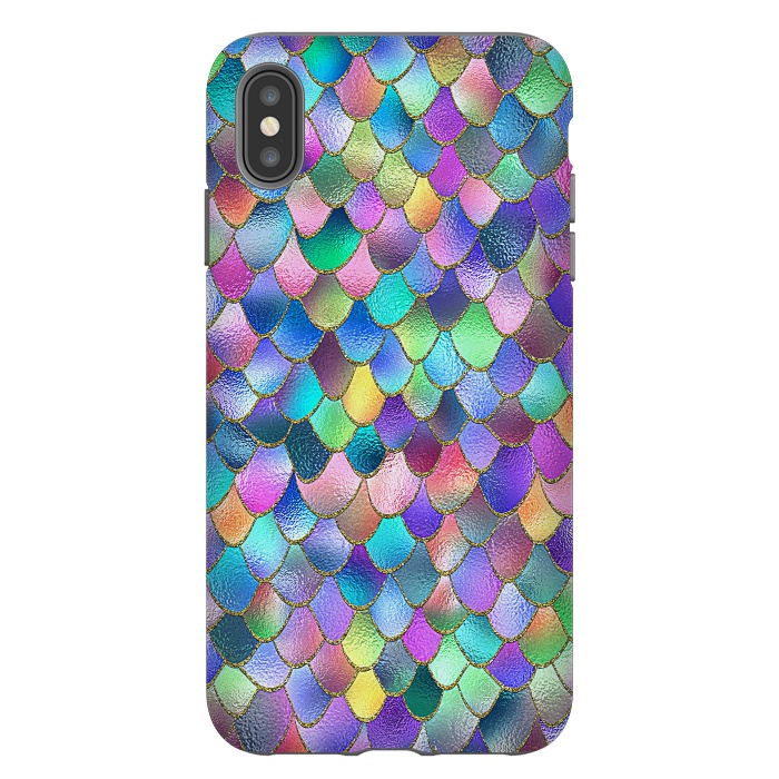 iPhone Xs Max StrongFit Colorful Carnival Wonky Metal Mermaid Scales by  Utart