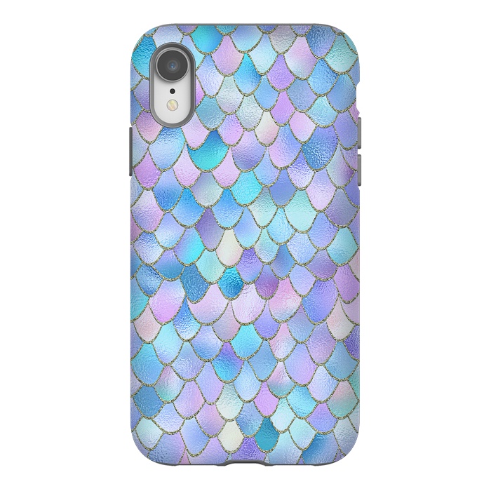 iPhone Xr StrongFit Lavender Wonky Metal Mermaid Scales by  Utart