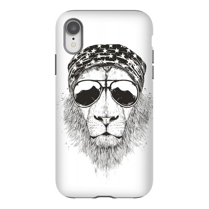 iPhone Xr StrongFit Wild lion (bw) by Balazs Solti