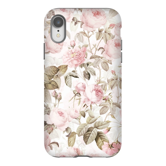 iPhone Xr StrongFit Romantic Vintage Roses Pattern by  Utart
