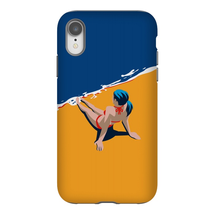iPhone Xr StrongFit Girl at the beach by DaDo ART