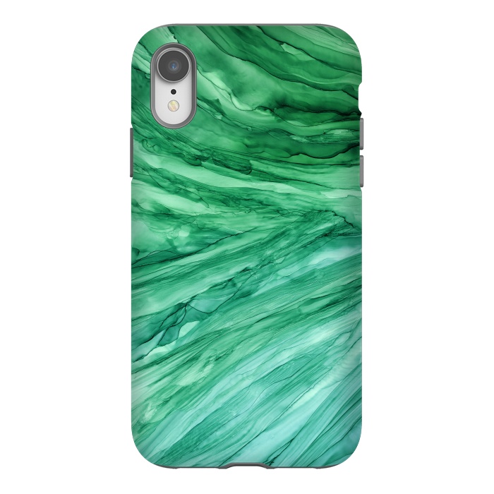 iPhone Xr StrongFit Emerald Green Marble by Becky Starsmore