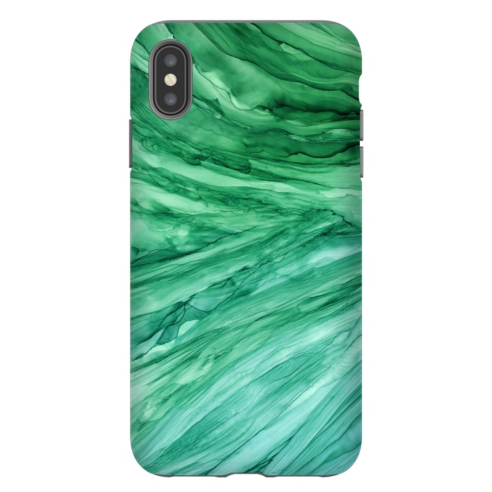 iPhone Xs Max StrongFit Emerald Green Marble by Becky Starsmore