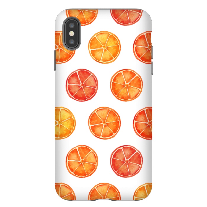 iPhone Xs Max StrongFit Orange Slices Citrus Print by Becky Starsmore