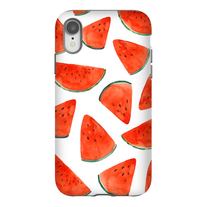 iPhone Xr StrongFit Fruity Summer Watermelon Print by Becky Starsmore