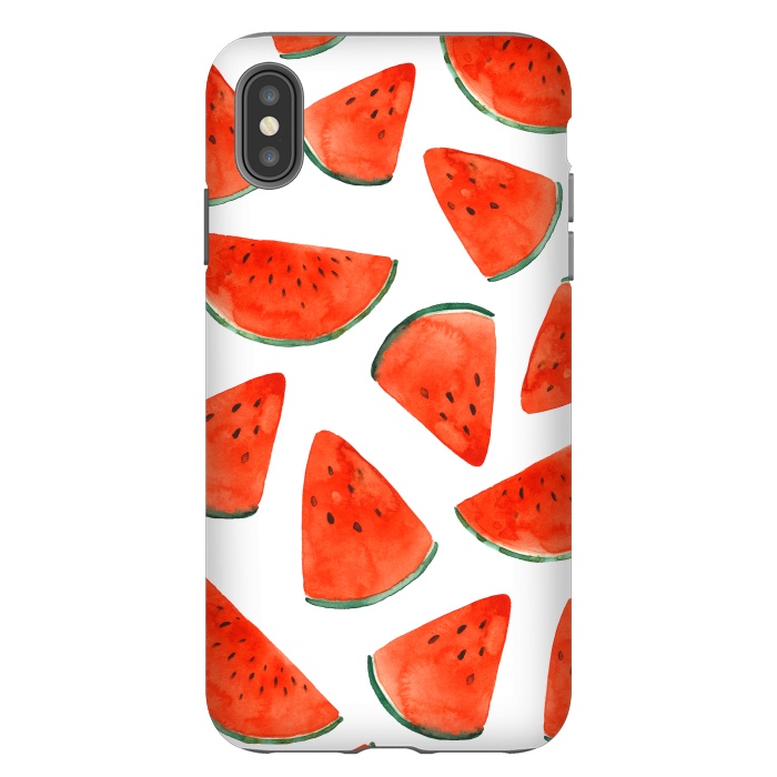 iPhone Xs Max StrongFit Fruity Summer Watermelon Print by Becky Starsmore